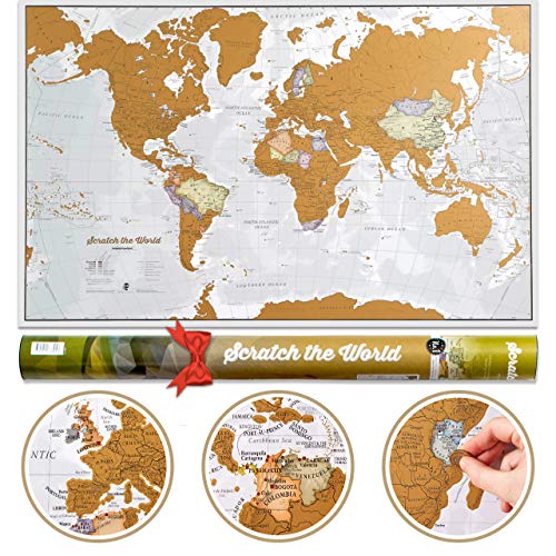 Mappa del mondo da grattare e idee regalo - Extra large - 84 x 59...